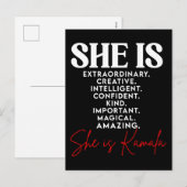 Ze is Kamala, een sterke creatieve, verbazingwekke Feestdagenkaart (Voorkant / Achterkant)