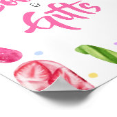 Ze is klaar om Baby shower boeken en geschenken te Poster (Hoek)