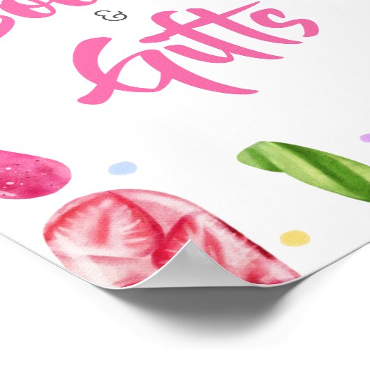 Ze is klaar om Baby shower boeken en geschenken te Poster (Hoek)