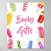 Ze is klaar om Baby shower boeken en geschenken te Poster (Voorkant)