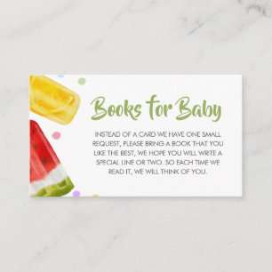 Ze is klaar om Baby shower boeken te Poppen voor B Informatiekaartje