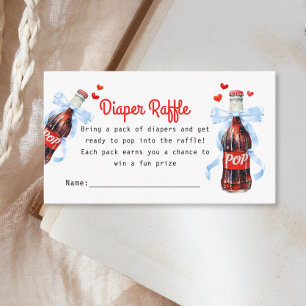 Ze is klaar om baby shower luierraffle te baren informatiekaartje