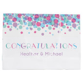 Ze is klaar om Baby shower Polka Dots te Poppen Groot Cadeauzakje (Achterkant)