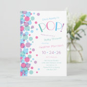 Ze is klaar om Baby shower Polka Dots te Poppen Kaart (Staand voorkant)