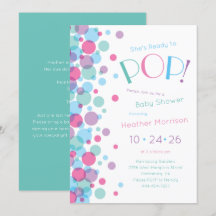 Ze is klaar om Baby shower Polka Dots te Poppen