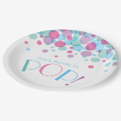 Ze is klaar om Baby shower Polka Dots te Poppen Papieren Bordje (Gekanteld)