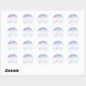 Ze is klaar om Baby shower Polka Dots te Poppen Ronde Sticker (Vel)