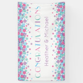 Ze is klaar om Baby shower Polka Dots te Poppen Spandoek (Verticaal)