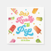 Ze is klaar om Baby shower Popsicle te Poppen Servet (Voorkant)