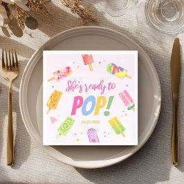 Ze is klaar om Baby shower Popsicle te Poppen Servet