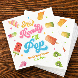 Ze is klaar om Baby shower Popsicle te Poppen Servet