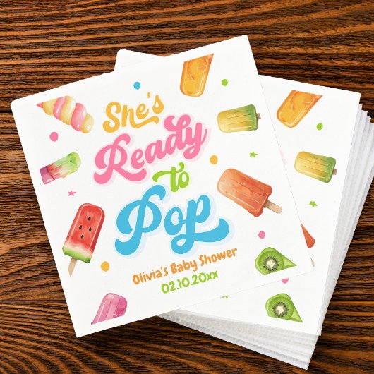 Ze is klaar om Baby shower Popsicle te Poppen Servet