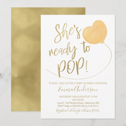 Ze is klaar om Baby shower te Poppen. Kaart (Voorkant / Achterkant)