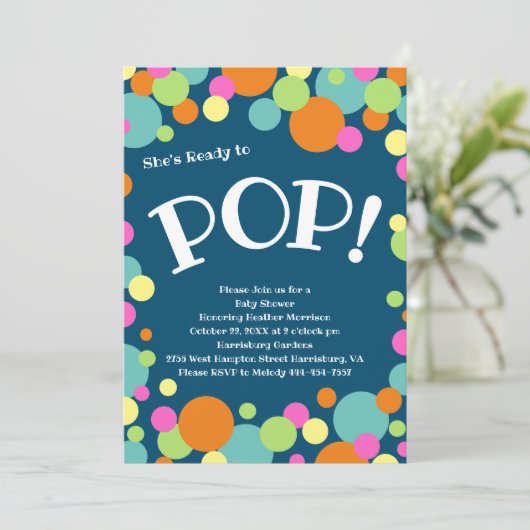 Ze is klaar om Baby shower te Poppen Kaart (Staand voorkant)