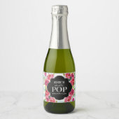 Ze is klaar om Baby shower te POPPEN. Sparkling Wijnetiket (Voorkant)
