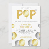 Ze is klaar om Ballonnen Gold Baby shower te Poppe Kaart (Voorkant)