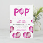 Ze is klaar om ballonnen roze meisje Baby shower P Kaart (Staand voorkant)