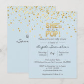 Ze is klaar om Blue Gold Boy Baby shower te POPPEN Kaart (Voorkant / Achterkant)