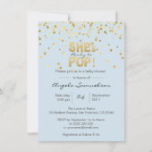 Ze is klaar om Blue Gold Boy Baby shower te POPPEN Kaart (Voorkant)