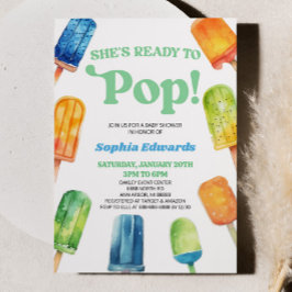 Ze is klaar om Blue Popsicle Baby shower te Poppen Kaart