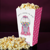 Ze is klaar om de Pop Bubblegum Pink Girl Baby sho Bedankdoosjes