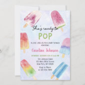 Ze is klaar om de Pop van Popsicle Baby shower Wat Kaart (Voorkant)