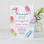 Ze is klaar om de Pop van Popsicle Baby shower Wat Kaart (Staand voorkant)