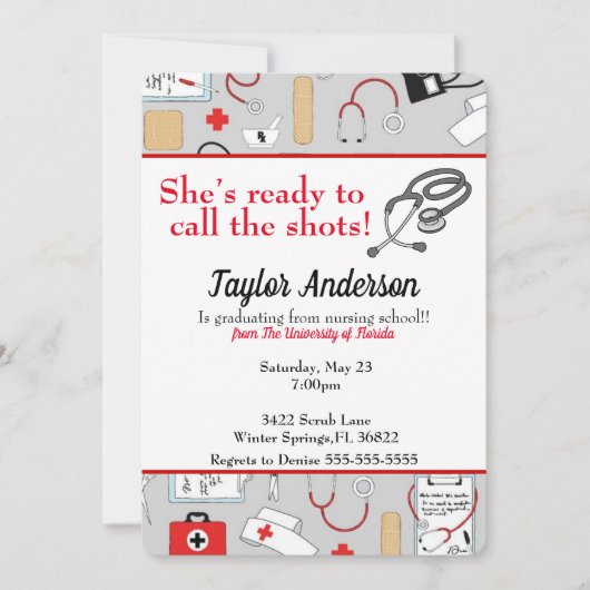 Ze is klaar om de school te bellen. kaart (Voorkant)