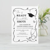 Ze is klaar om het Shots Nursing Afstuderen te bel Kaart (Staand voorkant)