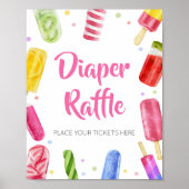 Ze is klaar om Pop Baby shower luier Raffle Poster (Voorkant)