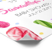 Ze is klaar om Pop Baby shower Welkom Poster (Hoek)