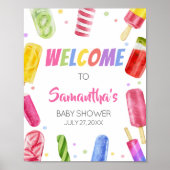 Ze is klaar om Pop Baby shower Welkom Poster (Voorkant)