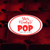 Ze is klaar om Pop Ovale gepersonaliseerde Sticker