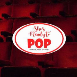 Ze is klaar om Pop Ovale gepersonaliseerde Sticker