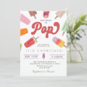 Ze is klaar om Pop Popsicle Baby shower Kaart (Staand voorkant)