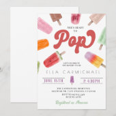 Ze is klaar om Pop Popsicle Baby shower Kaart (Voorkant / Achterkant)