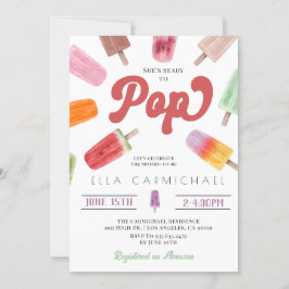 Ze is klaar om Pop Popsicle Baby shower Kaart