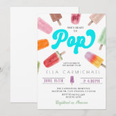 Ze is klaar om Pop Popsicle Baby shower Kaart (Voorkant / Achterkant)