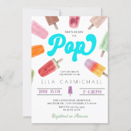 Ze is klaar om Pop Popsicle Baby shower Kaart
