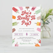Ze is klaar om Pop Popsicle Baby shower Kaart (Staand voorkant)