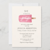 Ze is klaar om Pop Popsicle Baby shower Kaart (Voorkant)