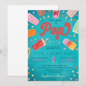 Ze is klaar om Pop Popsicle Baby shower Kaart (Voorkant / Achterkant)