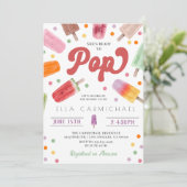 Ze is klaar om Pop Popsicle Baby shower Kaart (Staand voorkant)
