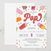 Ze is klaar om Pop Popsicle Baby shower Kaart (Voorkant / Achterkant)