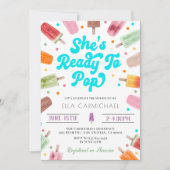 Ze is klaar om Pop Popsicle Baby shower Kaart (Voorkant)