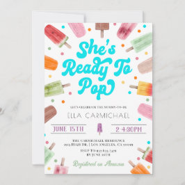 Ze is klaar om Pop Popsicle Baby shower Kaart