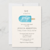 Ze is klaar om Pop Popsicle Baby shower Kaart (Voorkant)