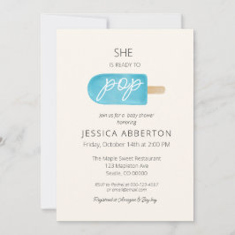 Ze is klaar om Pop Popsicle Baby shower Kaart