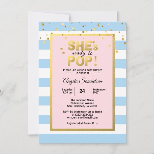 Ze is klaar om POP te krijgen van Gender BOY GIRL  Kaart (Voorkant)