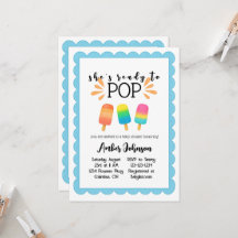 Ze is klaar om Pop te worden van Baby shower Invit